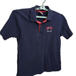 Vintage Danmark Shirt Men L Polo Shirt Denmark Flags Cotton History
